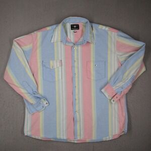 Ruddock Flying R Ranchwear Mens XL Western Pearl Snap Shirt Pastel Stripe USA